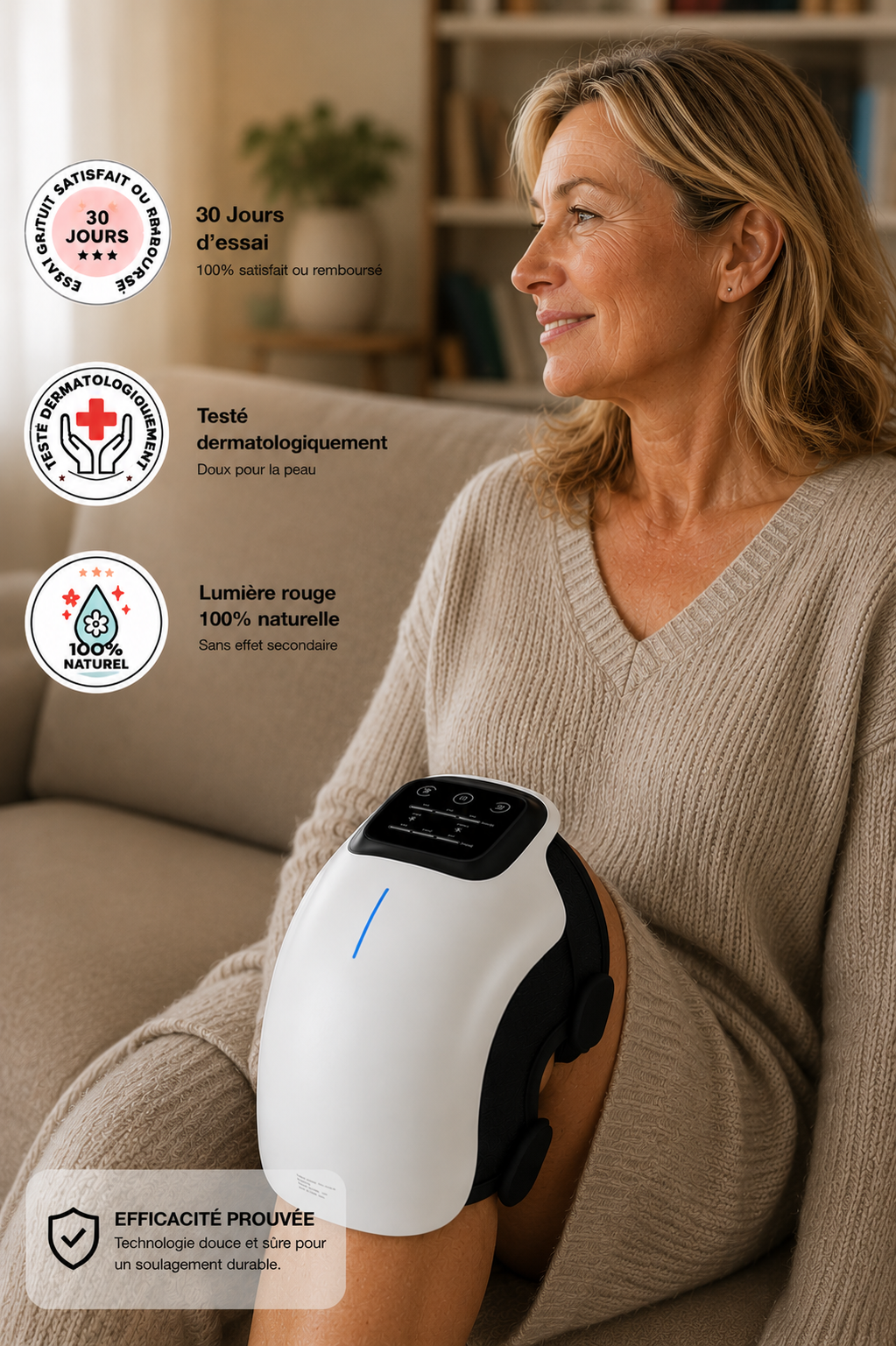 Système de massage thérapeutique infrarouge pour genoux
