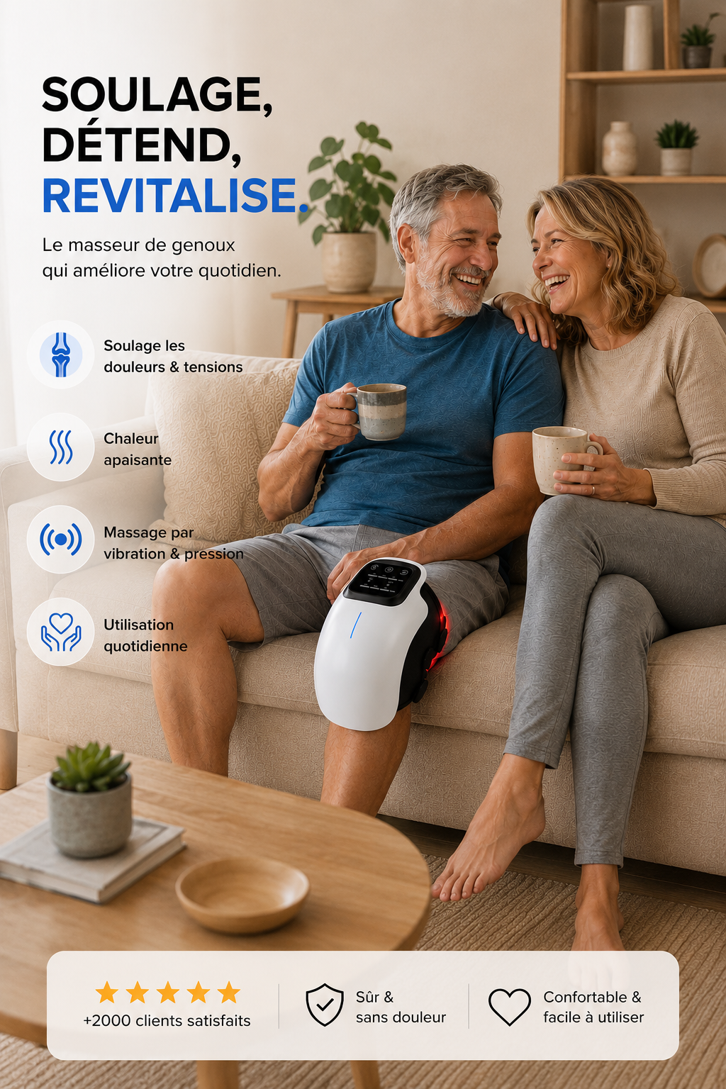 Système de massage thérapeutique infrarouge pour genoux